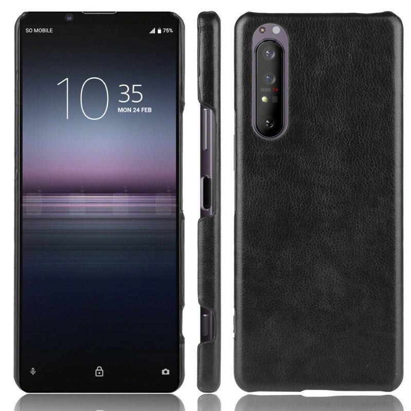 Cover Sony Xperia 1 II Effetto Pelle Litchi