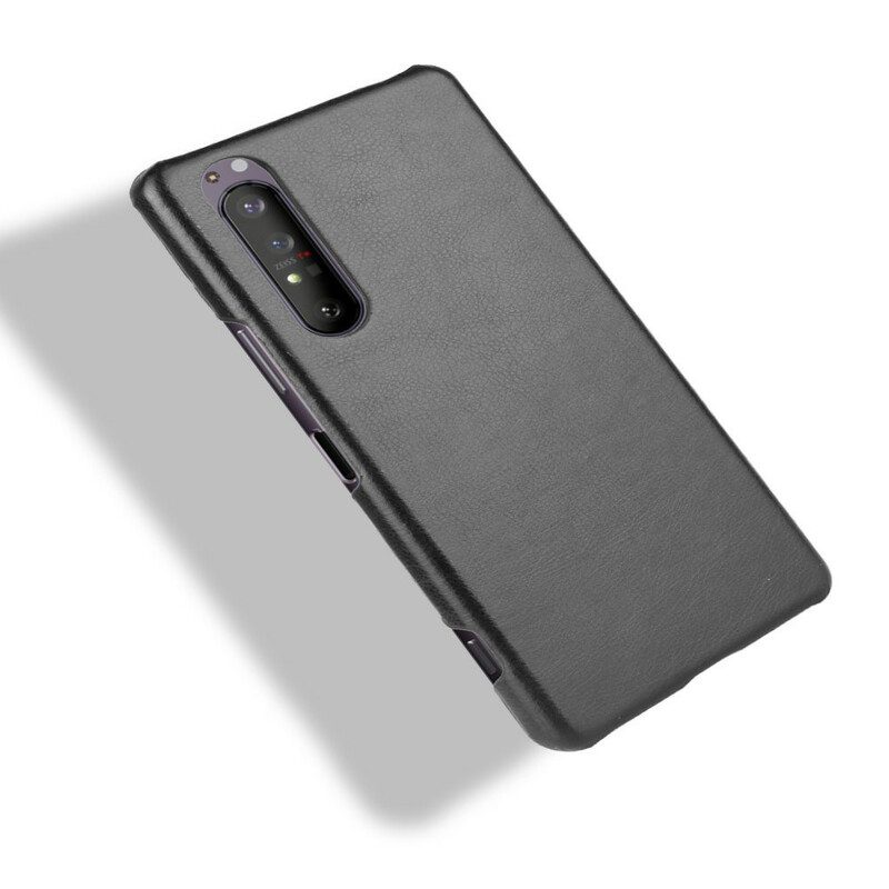 Cover Sony Xperia 1 II Effetto Pelle Litchi