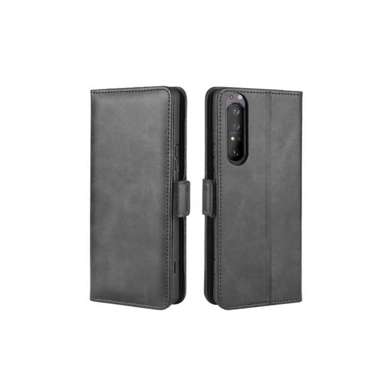 Custodia in pelle Sony Xperia 1 II Folio Cover Doppio Lembo