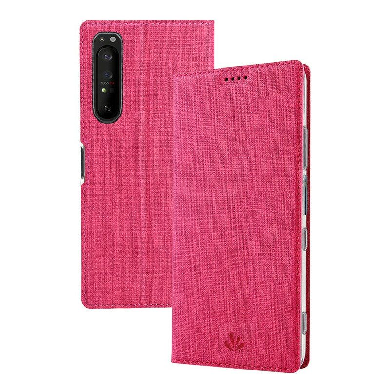 Folio Cover Sony Xperia 1 II Custodia in pelle Vili Dmx Testurizzato