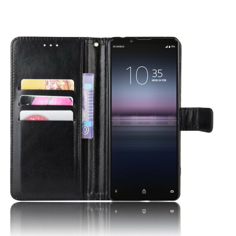 Folio Cover Sony Xperia 1 II Ecopelle Appariscente