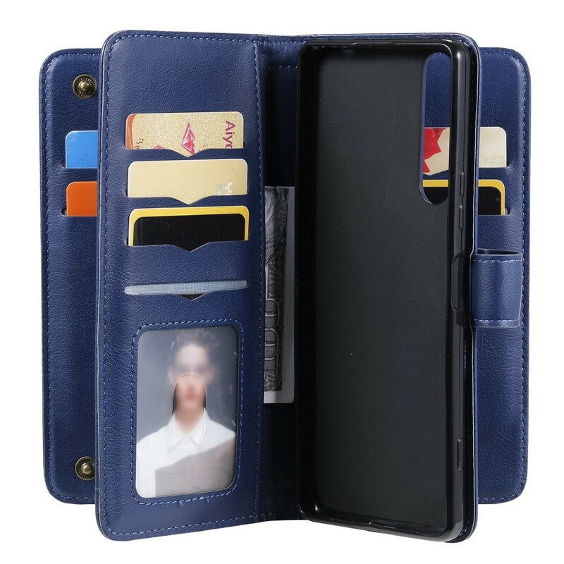 Folio Cover Sony Xperia 1 II Portacarte Multifunzione Da 10 Carte