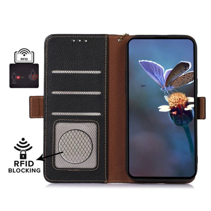 Custodia in pelle Honor 90 Lite Rfid Lite In Vera Pelle