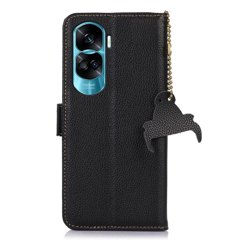 Custodia in pelle Honor 90 Lite Rfid Lite In Vera Pelle