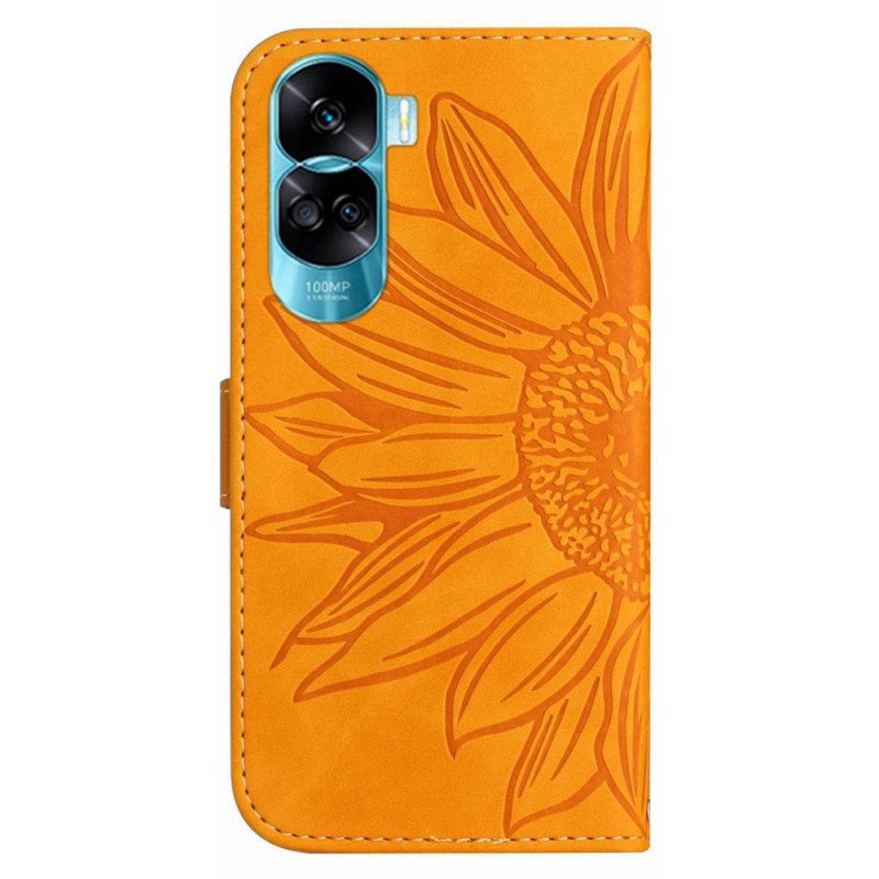 Folio Cover Honor 90 Lite Girasole Con Cordino