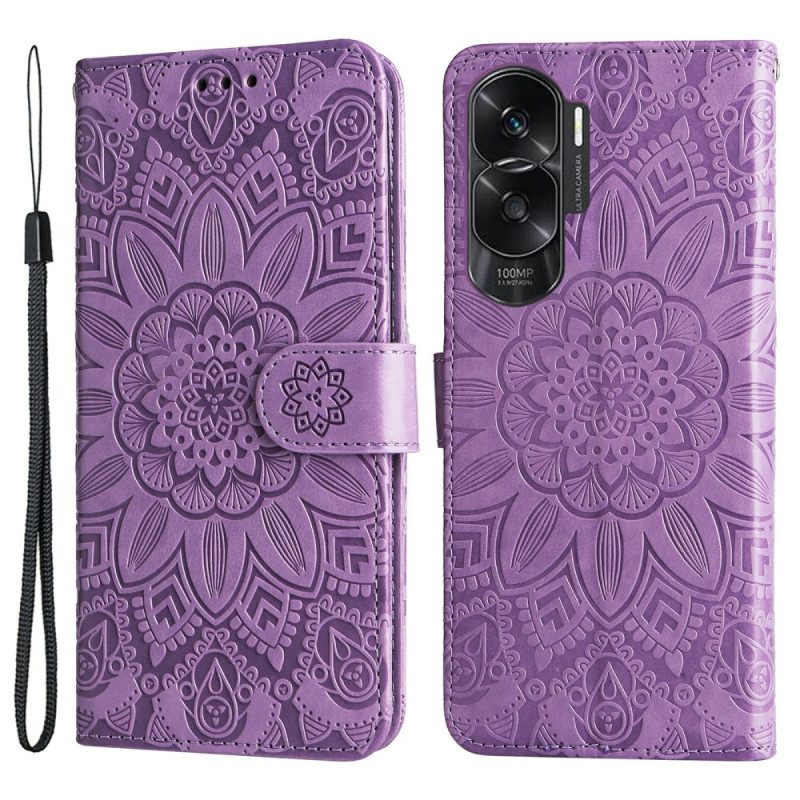 Folio Cover Honor 90 Lite Mandala Con Tracolla