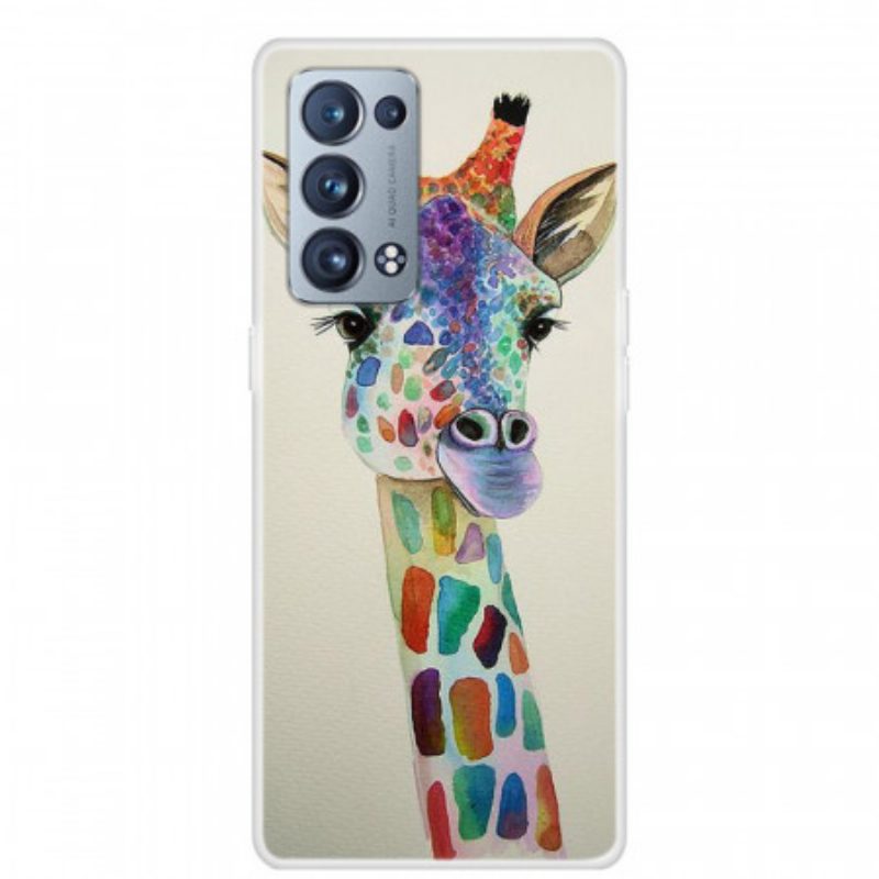 Cover Oppo Reno 6 Pro 5G Giraffa Colorata