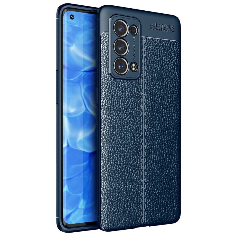 Cover Oppo Reno 6 Pro 5G Litchi Doppia Linea In Pelle