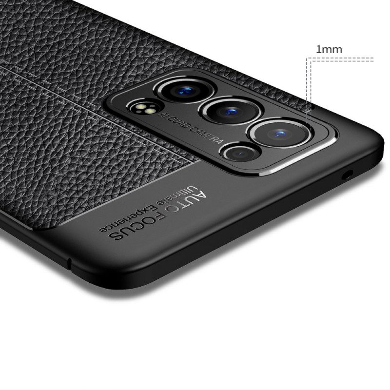 Cover Oppo Reno 6 Pro 5G Litchi Doppia Linea In Pelle