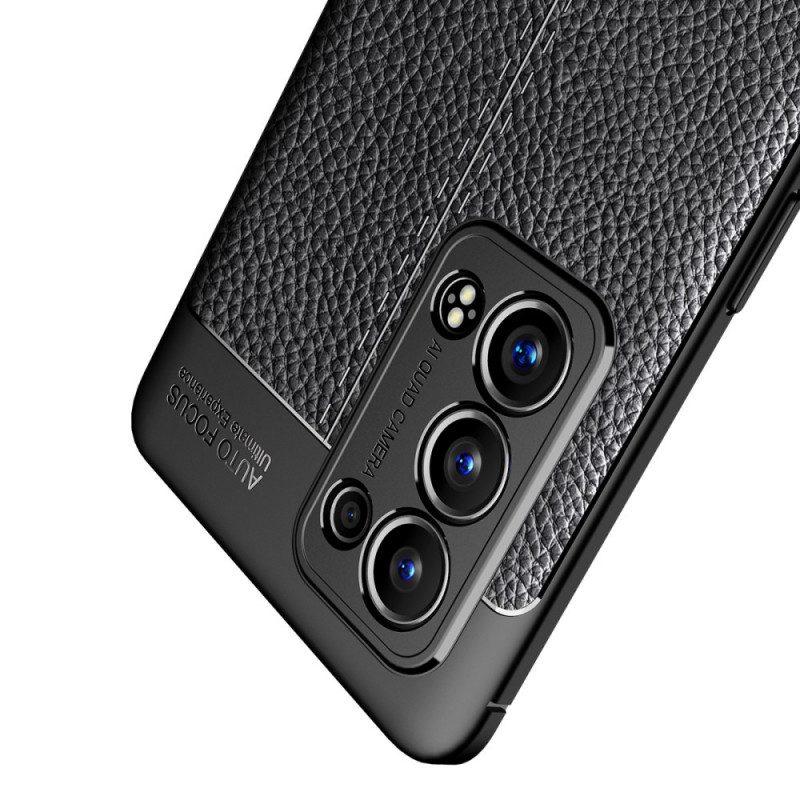 Cover Oppo Reno 6 Pro 5G Litchi Doppia Linea In Pelle