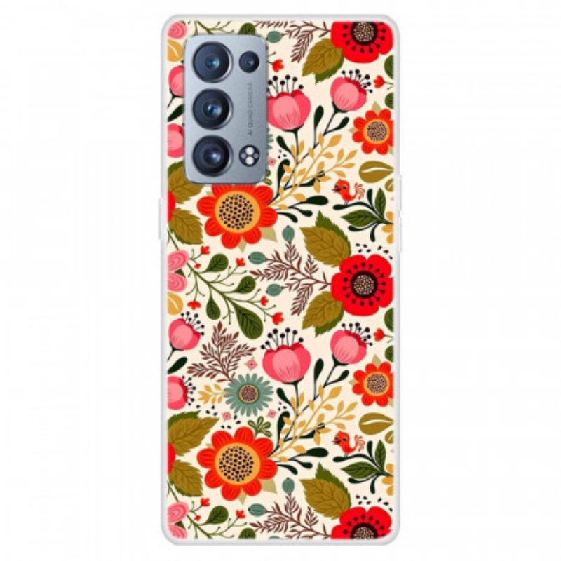 Cover Oppo Reno 6 Pro 5G Motivo Floreale In Silicone Flessibile