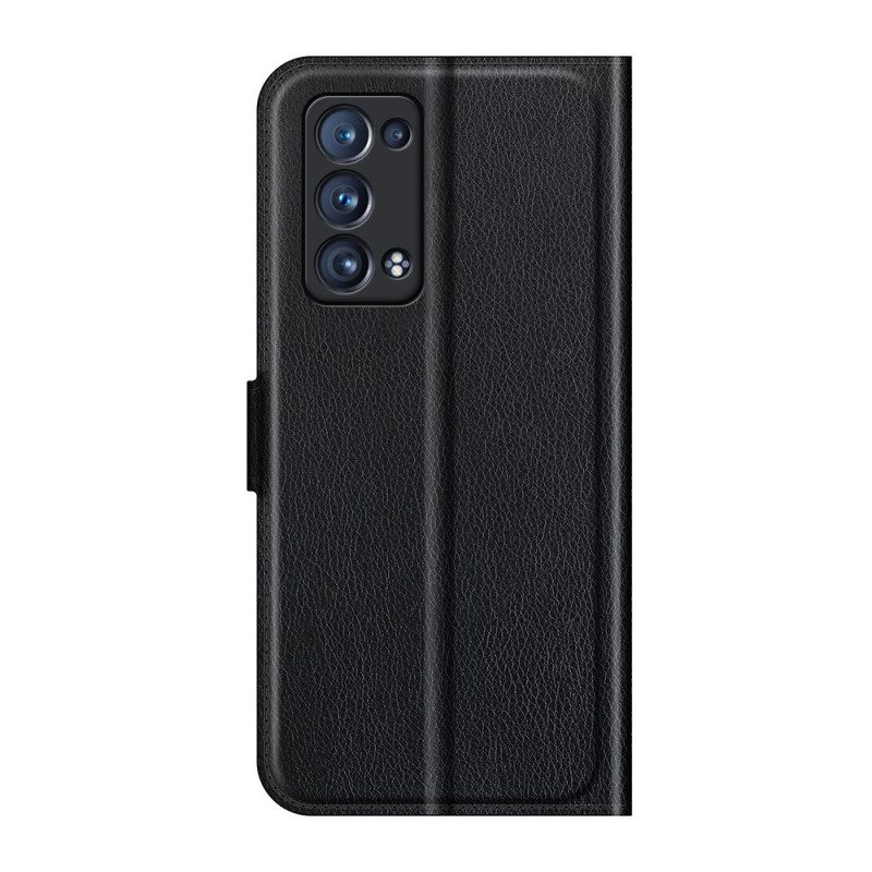 Custodia in pelle Oppo Reno 6 Pro 5G Trama Classica Di Litchi