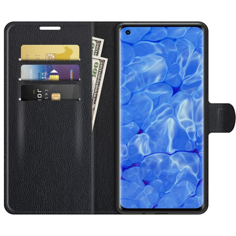 Custodia in pelle Oppo Reno 6 Pro 5G Trama Classica Di Litchi