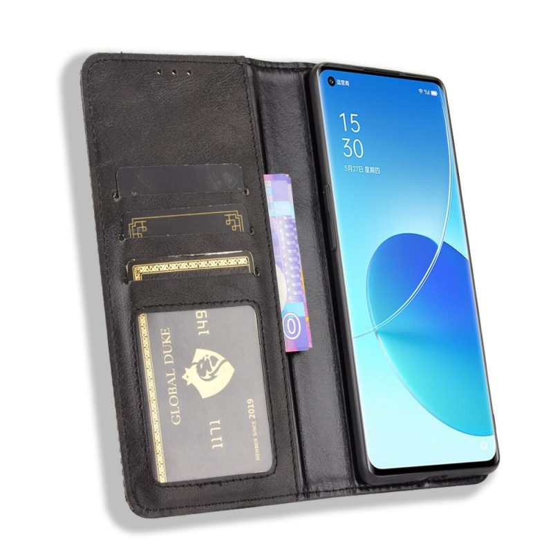 Folio Cover Oppo Reno 6 Pro 5G Custodia in pelle Stilizzato