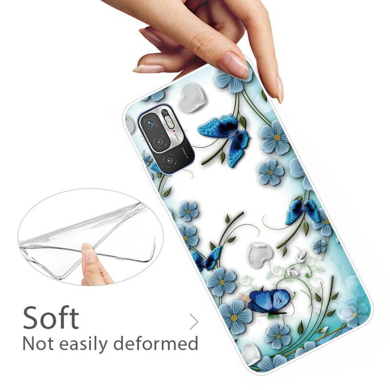 Cover Xiaomi Redmi Note 10 5G Farfalle E Fiori Retrò