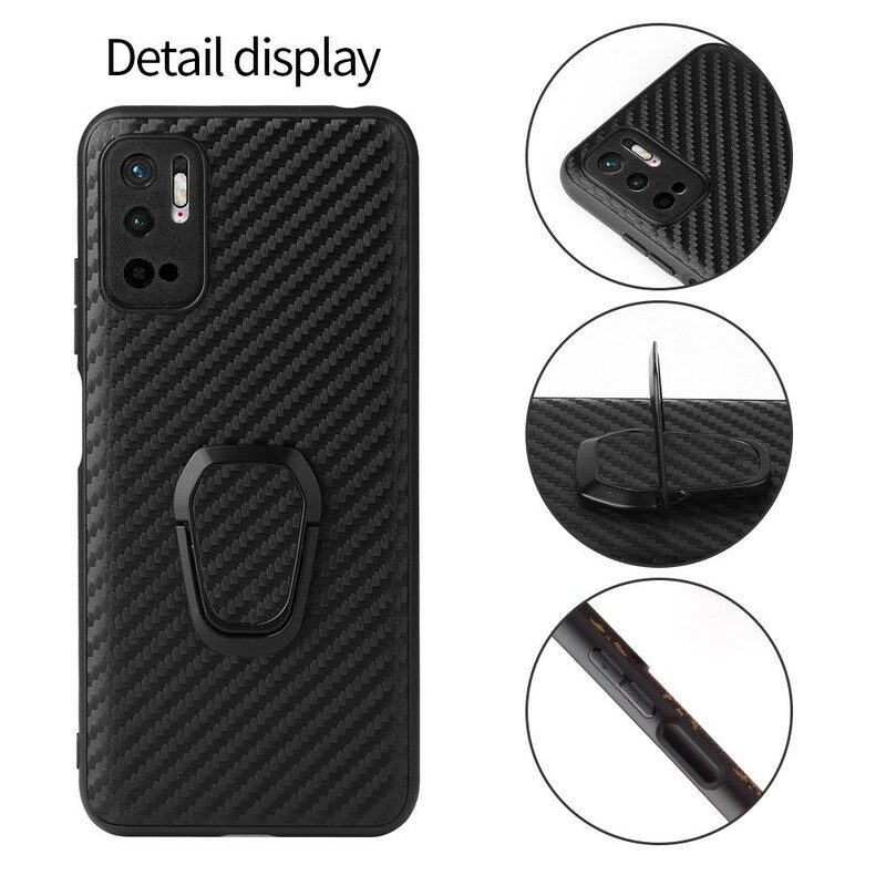 Cover Xiaomi Redmi Note 10 5G Supporto Anello In Fibra Di Carbonio