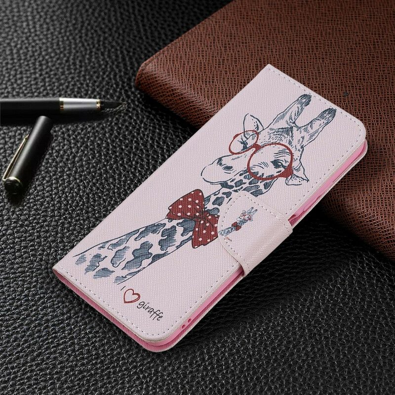 Custodia A Portafoglio Xiaomi Redmi Note 10 5G Giraffa Intelligente