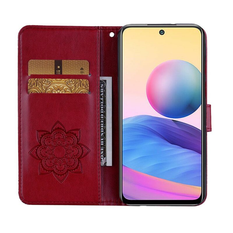 Custodia A Portafoglio Xiaomi Redmi Note 10 5G Gufo E Cordino