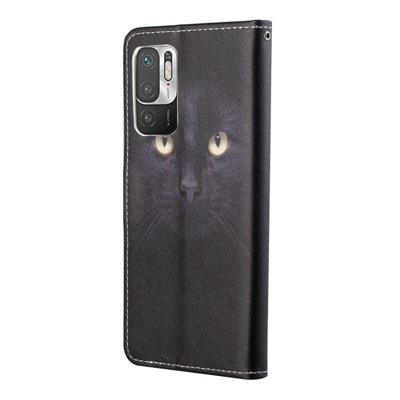 Custodia A Portafoglio Xiaomi Redmi Note 10 5G Occhi Di Gatto Strappy