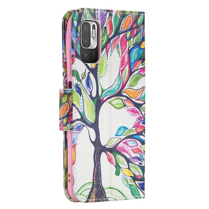 Custodia in pelle Xiaomi Redmi Note 10 5G Albero Colorato