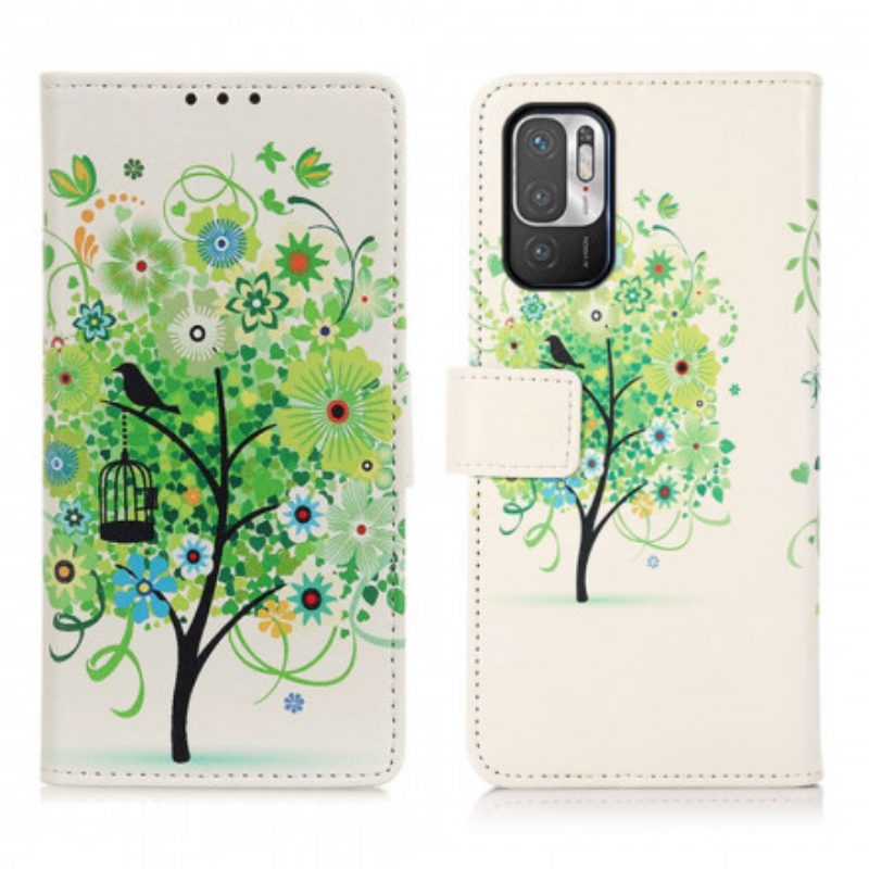 Custodia in pelle Xiaomi Redmi Note 10 5G Albero In Fiore