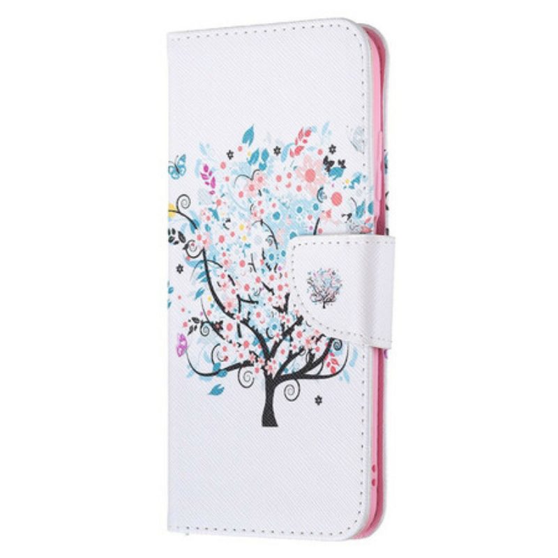 Custodia in pelle Xiaomi Redmi Note 10 5G Albero Fiorito