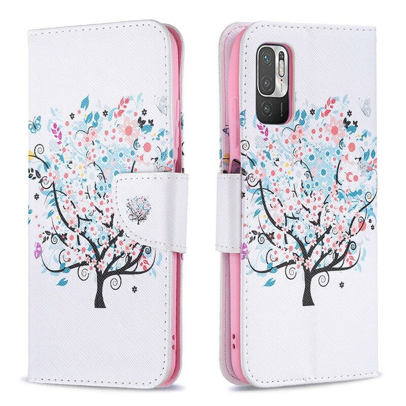 Custodia in pelle Xiaomi Redmi Note 10 5G Albero Fiorito