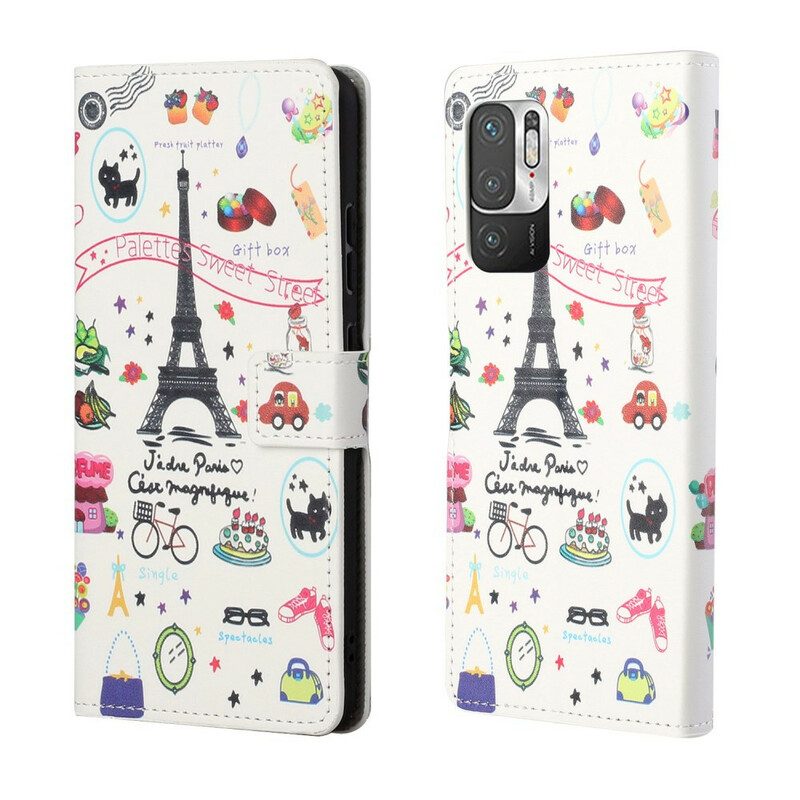 Custodia in pelle Xiaomi Redmi Note 10 5G Amo Parigi