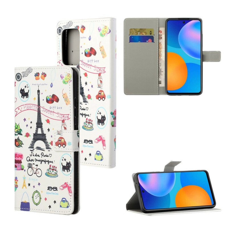 Custodia in pelle Xiaomi Redmi Note 10 5G Amo Parigi