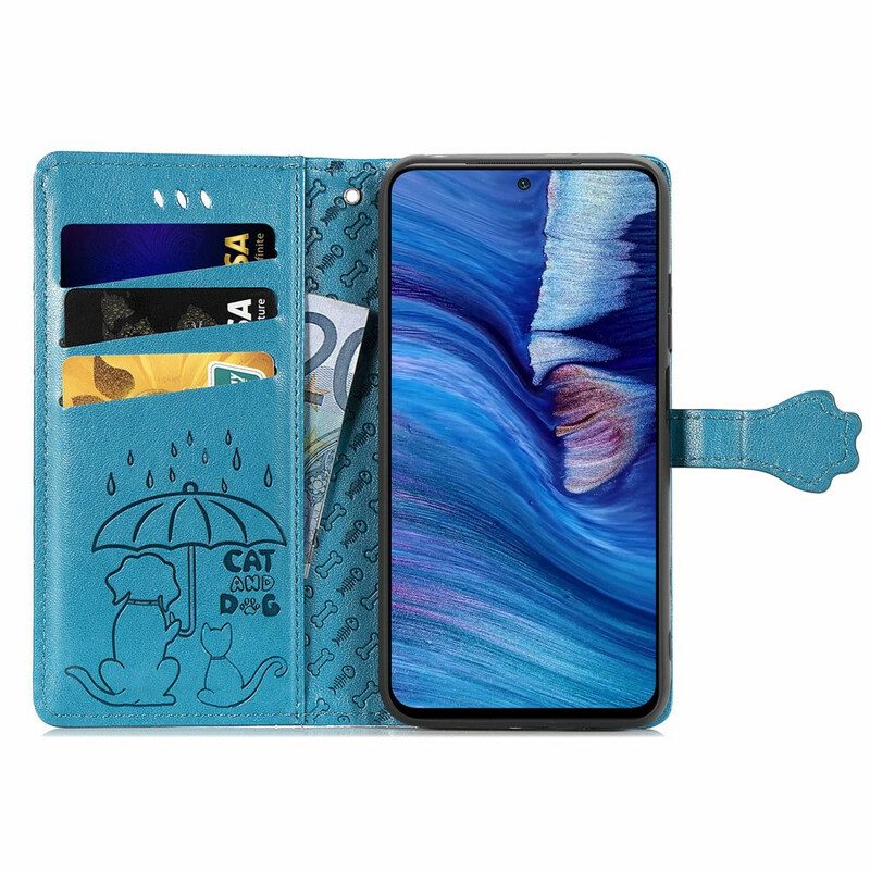 Custodia in pelle Xiaomi Redmi Note 10 5G Animali Animati