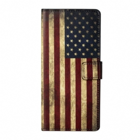 Custodia in pelle Xiaomi Redmi Note 10 5G Bandiera Americana