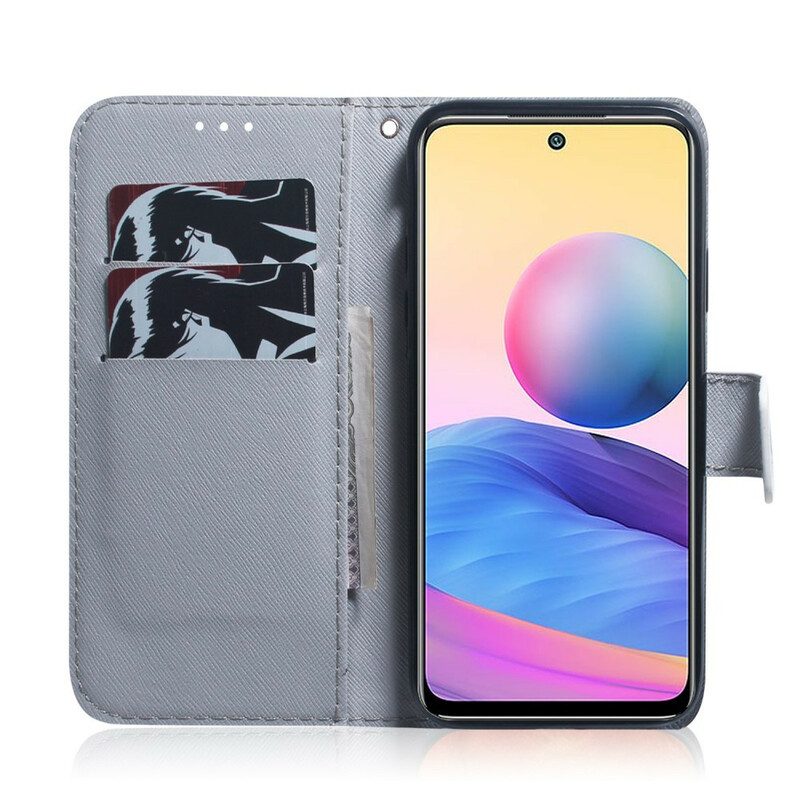 Custodia in pelle Xiaomi Redmi Note 10 5G Faccia Da Tigre