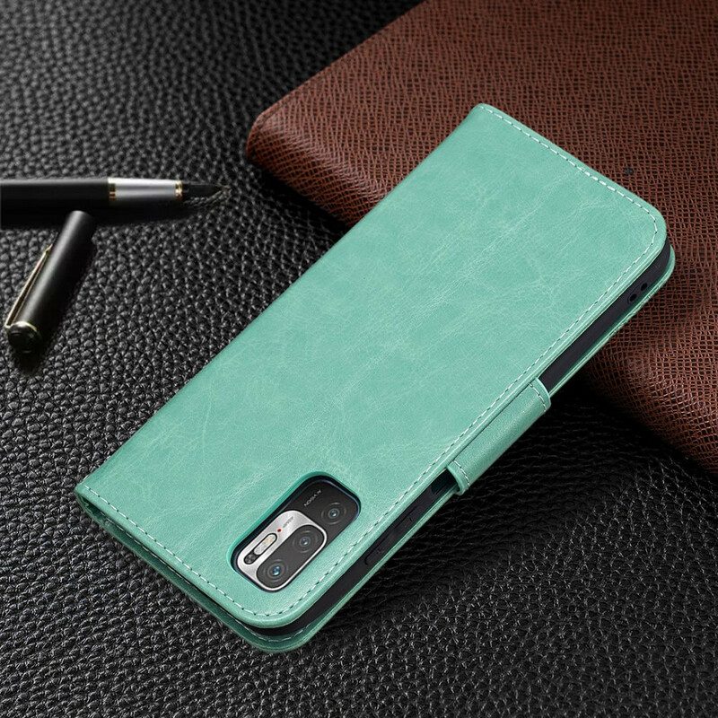 Custodia in pelle Xiaomi Redmi Note 10 5G Farfalle Stampate Strappy