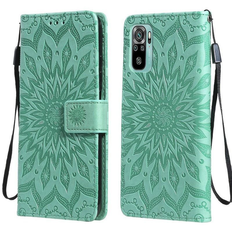 Custodia in pelle Xiaomi Redmi Note 10 5G Fiore Del Sole