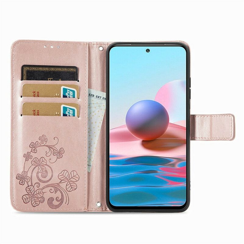 Custodia in pelle Xiaomi Redmi Note 10 5G Fiori Al Vento