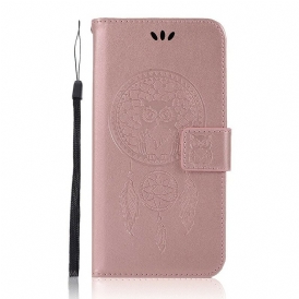 Custodia in pelle Xiaomi Redmi Note 10 5G Gufo Acchiappasogni