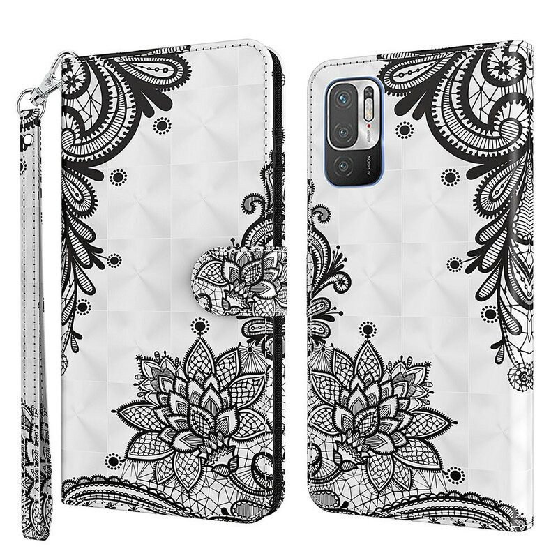 Custodia in pelle Xiaomi Redmi Note 10 5G Pizzo Elegante