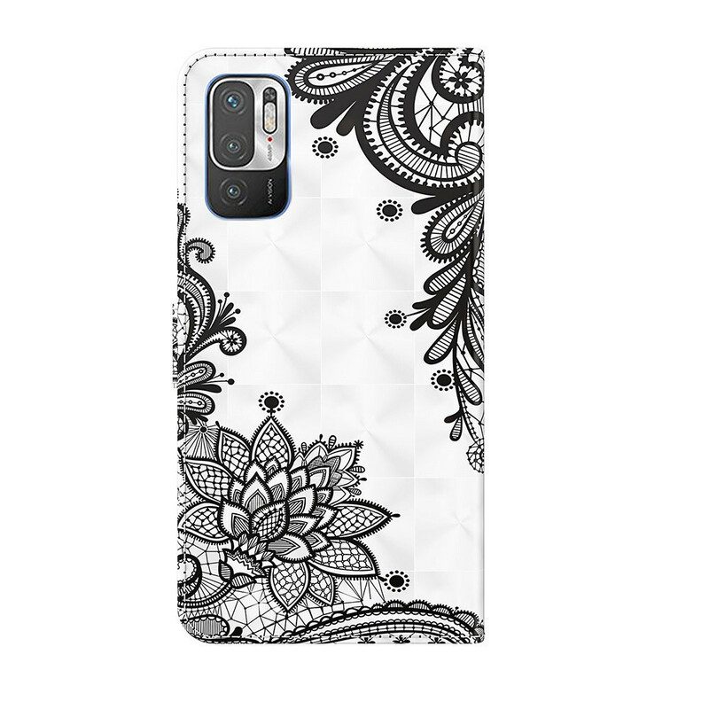 Custodia in pelle Xiaomi Redmi Note 10 5G Pizzo Elegante