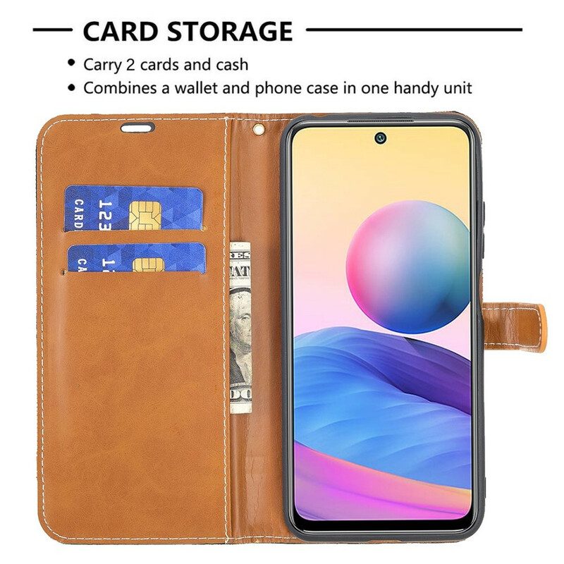 Custodia in pelle Xiaomi Redmi Note 10 5G Tessuto Cinturino