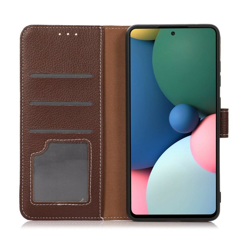 Custodia in pelle Xiaomi Redmi Note 10 5G Trama Di Litchi