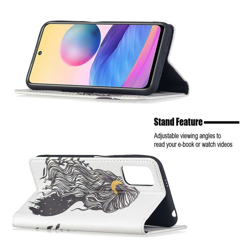 Folio Cover Xiaomi Redmi Note 10 5G Custodia in pelle Bei Capelli