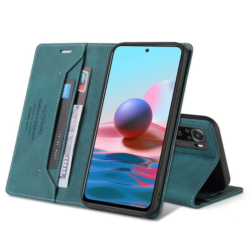 Folio Cover Xiaomi Redmi Note 10 5G Custodia in pelle Ecopelle Gq.utrobe