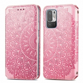 Folio Cover Xiaomi Redmi Note 10 5G Custodia in pelle Mandala