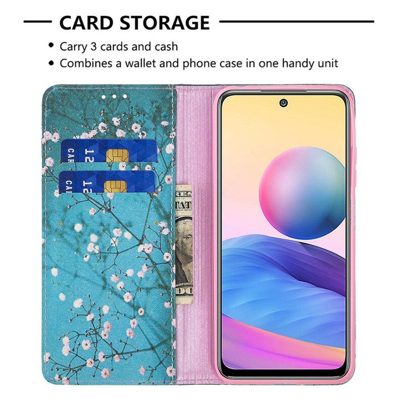 Folio Cover Xiaomi Redmi Note 10 5G Custodia in pelle Rami