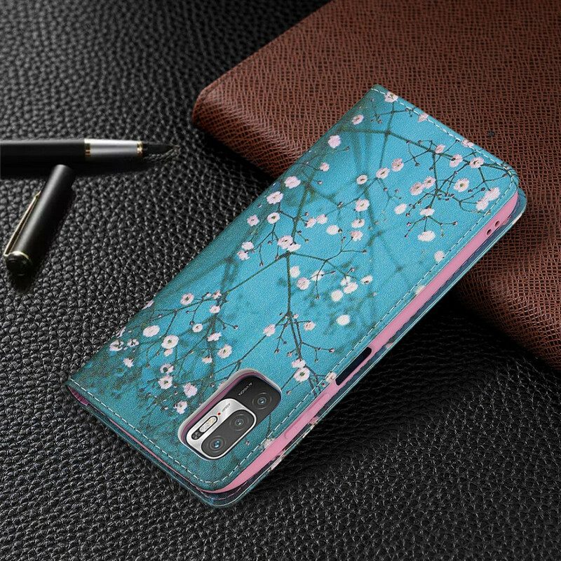 Folio Cover Xiaomi Redmi Note 10 5G Custodia in pelle Rami