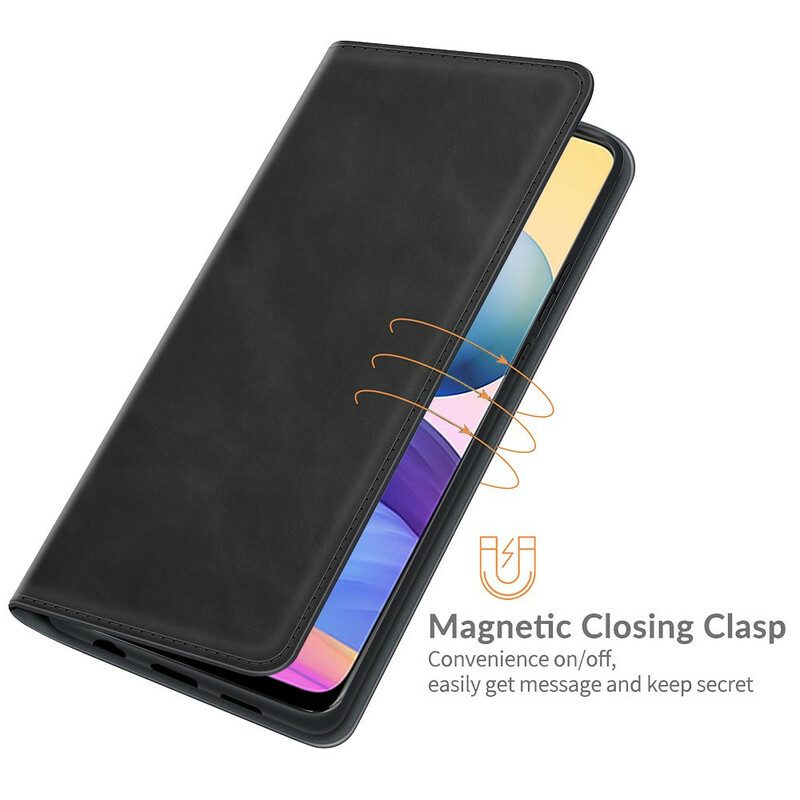 Folio Cover Xiaomi Redmi Note 10 5G Custodia in pelle Tocco Setoso