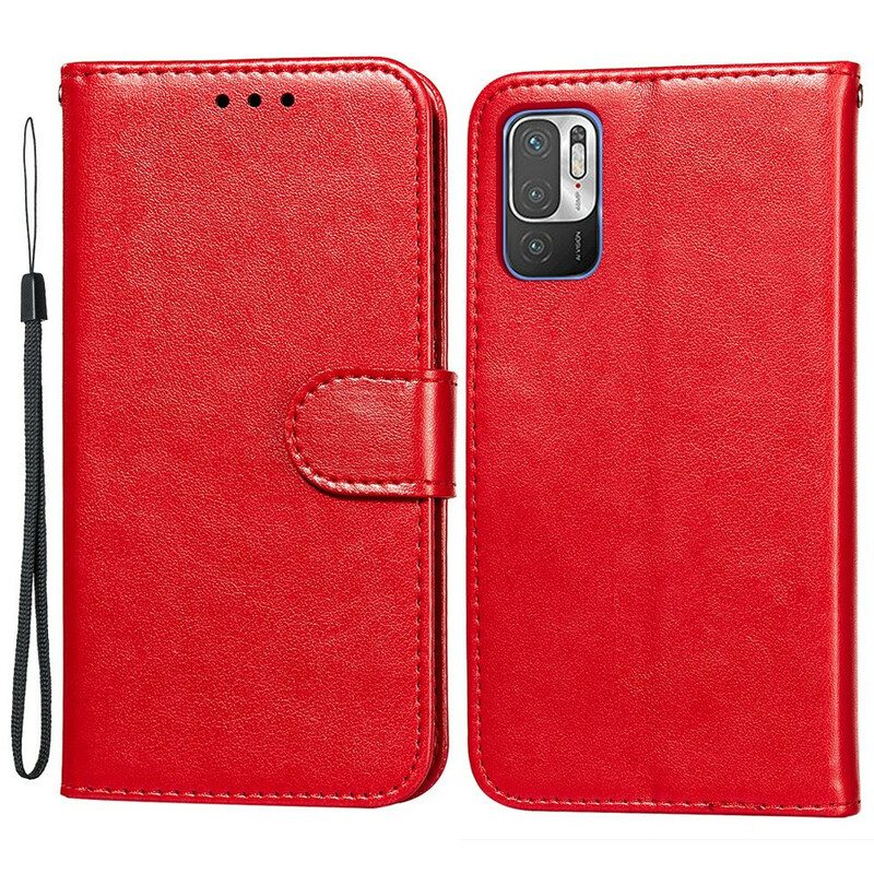 Folio Cover Xiaomi Redmi Note 10 5G Design In Pelle Con Cinturino