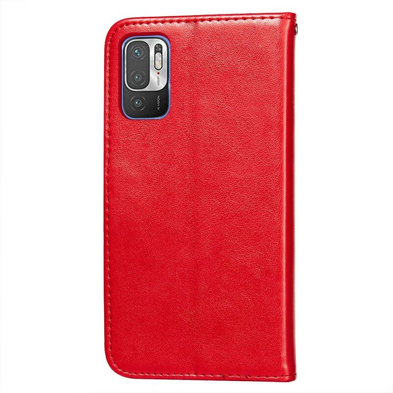 Folio Cover Xiaomi Redmi Note 10 5G Design In Pelle Con Cinturino