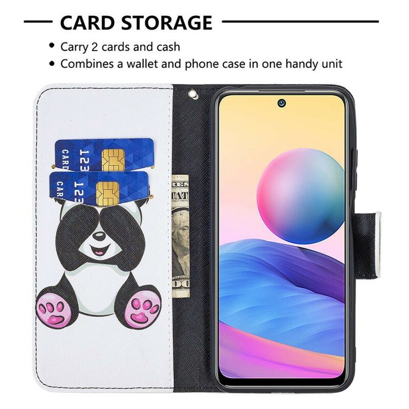 Folio Cover Xiaomi Redmi Note 10 5G Divertimento Panda