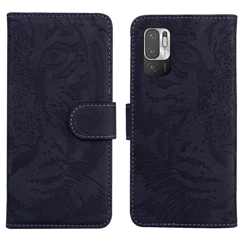 Folio Cover Xiaomi Redmi Note 10 5G Stampa Faccia Di Tigre